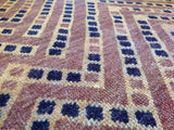 Chevron Pattern Rug with Square Accent