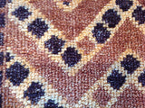 Chevron Pattern Rug with Square Accent