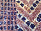 Chevron Pattern Rug with Square Accent