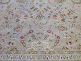 Floral Area Rug with Beige, Green and Gold
