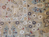 Floral Area Rug with Beige, Green and Gold