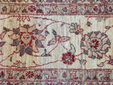 Red and Beige Traditional Pakistani Wool Rug