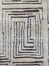 Cream and Charcoal Maze Area Rug