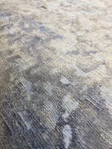 Silver and Ivory Abstract Area Rug