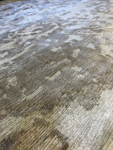 Silver and Ivory Abstract Area Rug