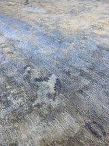 Silver and Ivory Abstract Area Rug