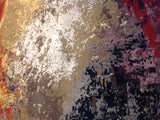 Abstract Rust and Silver Rug