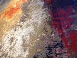 Abstract Rust and Silver Rug