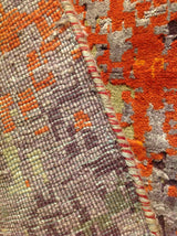Abstract Rust and Silver Rug