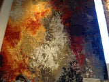 Abstract Rust and Silver Rug