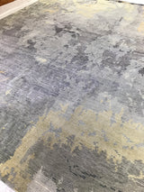 Beige, Blue and Yellow Abstract Area Rug