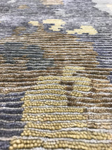 Beige, Blue and Yellow Abstract Area Rug