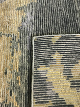 Beige, Blue and Yellow Abstract Area Rug