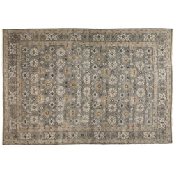 Taupe Floral Tabriz Rug