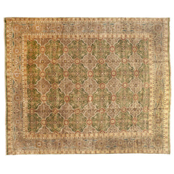 Green and Beige Indian Rug
