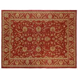 Red Traditional Style Wool Area Rug