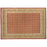 Red and Beige Traditional Style Wool Area Rug