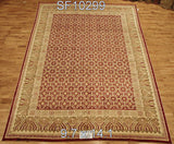 Red and Beige Traditional Style Wool Area Rug