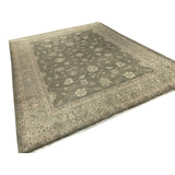 Gray and Ivory Floral Rug