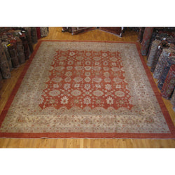 Red and Sage Pakistani Rug