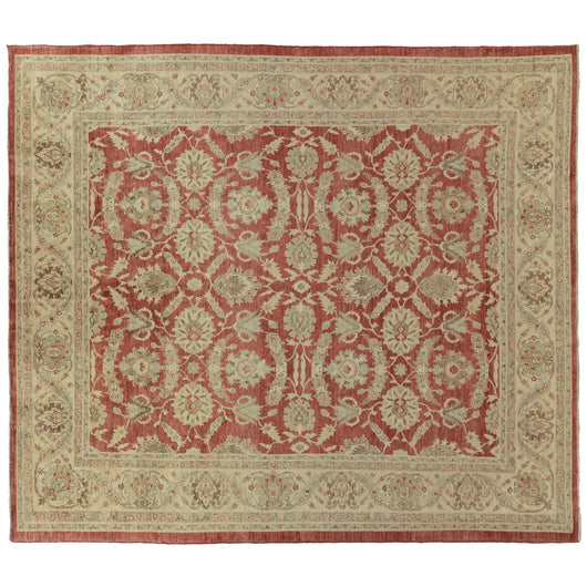 Beige and Red Pakistani Rug