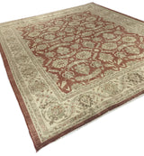 Beige and Red Pakistani Rug