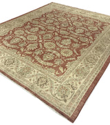 Beige and Red Pakistani Rug