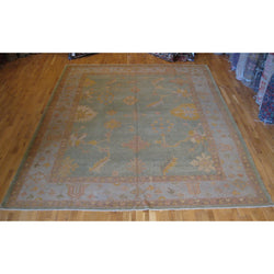 Teal and Gold Oushak Rug