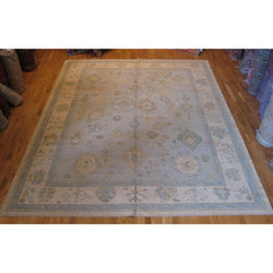 Light Blue and Gold Turkish Rug