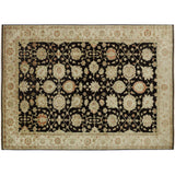 Brown Floral Traditional Style Wool Area Rug