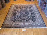 Brown Floral Traditional Style Wool Area Rug
