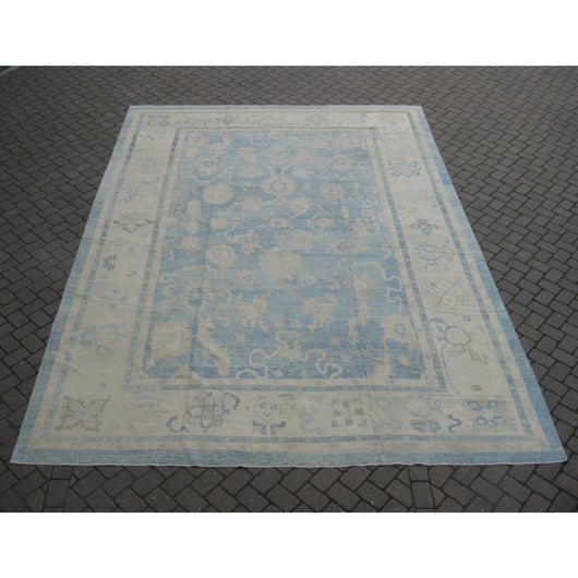 Blue and Beige Oushak Rug