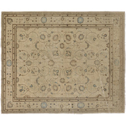 Beige, Brown and Teal Afghan Area Rug