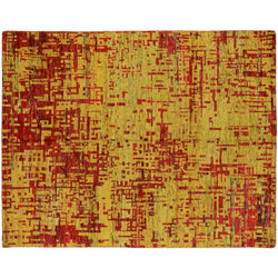 Red and Gold Contemporary Abstract Area Rug
