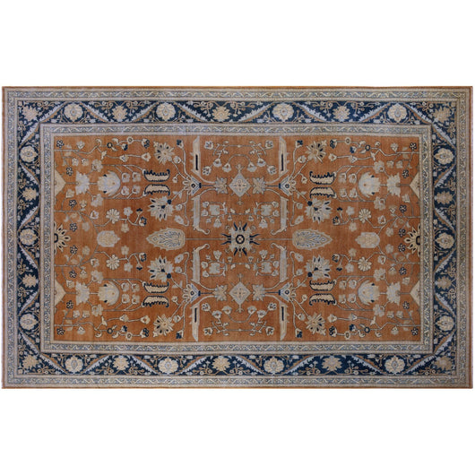 Rust and Blue Pakistani Rug