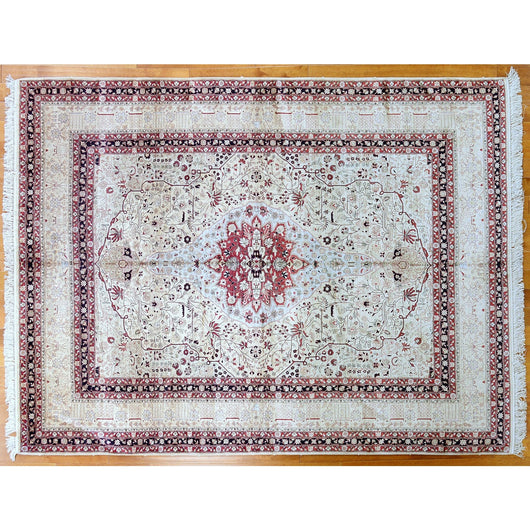 Antique Qom Silk Rug