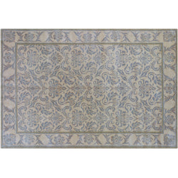 Blue Floral and Natural Rug