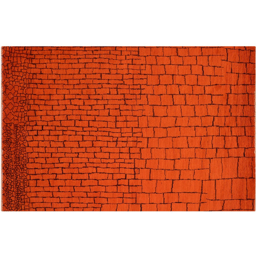 Orange Brick Overdyed Rug