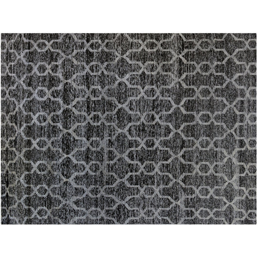 Black and Gray Interlock Pattern Rug