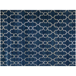Blue and Ivory Interlock Rug