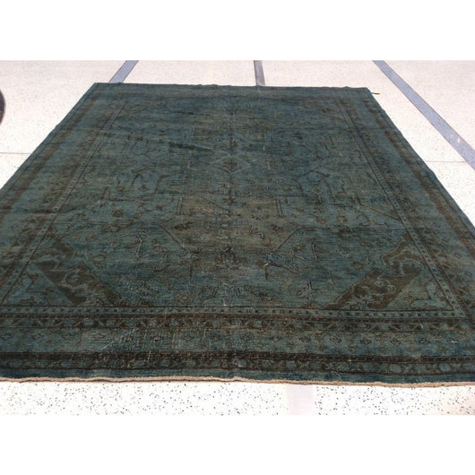Blue Green Silky Wool Rug