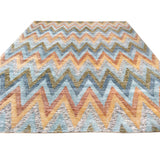 Chevron Pattern Tweed Collection Rug in Natural Gold