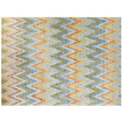 Chevron Pattern Tweed Collection Rug in Natural Gold