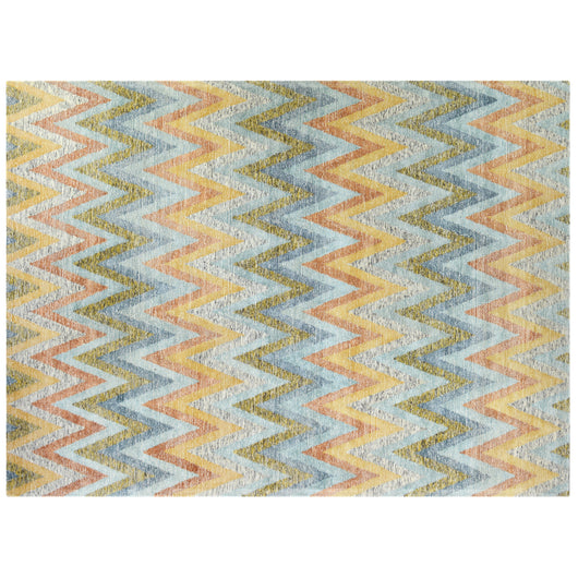 Chevron Pattern Tweed Collection Rug in Natural Gold