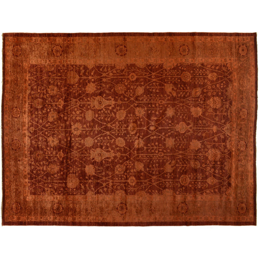 Red and Orange Silky Wool Rug