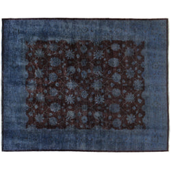 Blue and Brown Silky Wool Rug