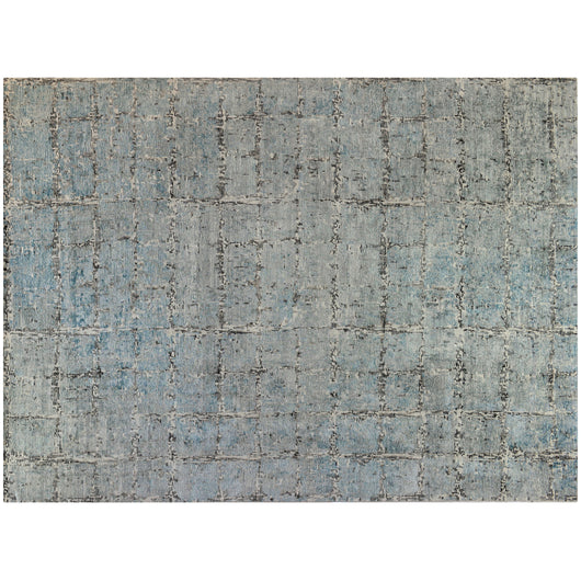 Light Blue Grid Rug