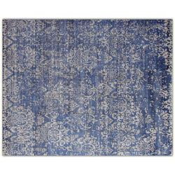 Blue Damask Design Rug