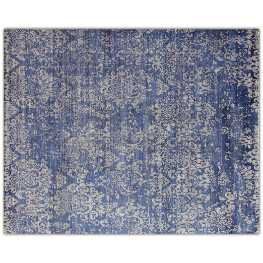 Blue Damask Design Rug