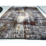 Abstract Rust and Silver Rug